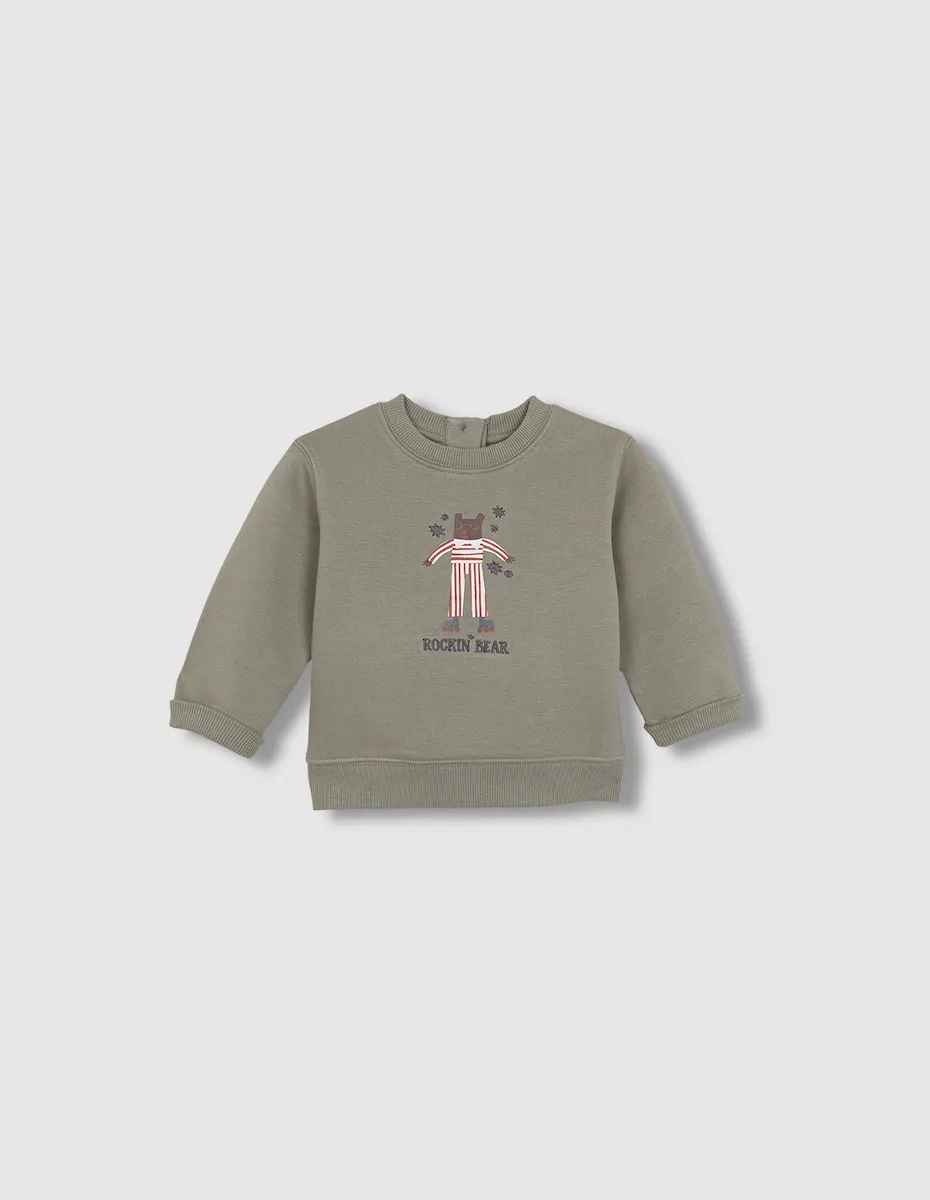 

Зеленая детская толстовка с принтом медвежонка Gocco