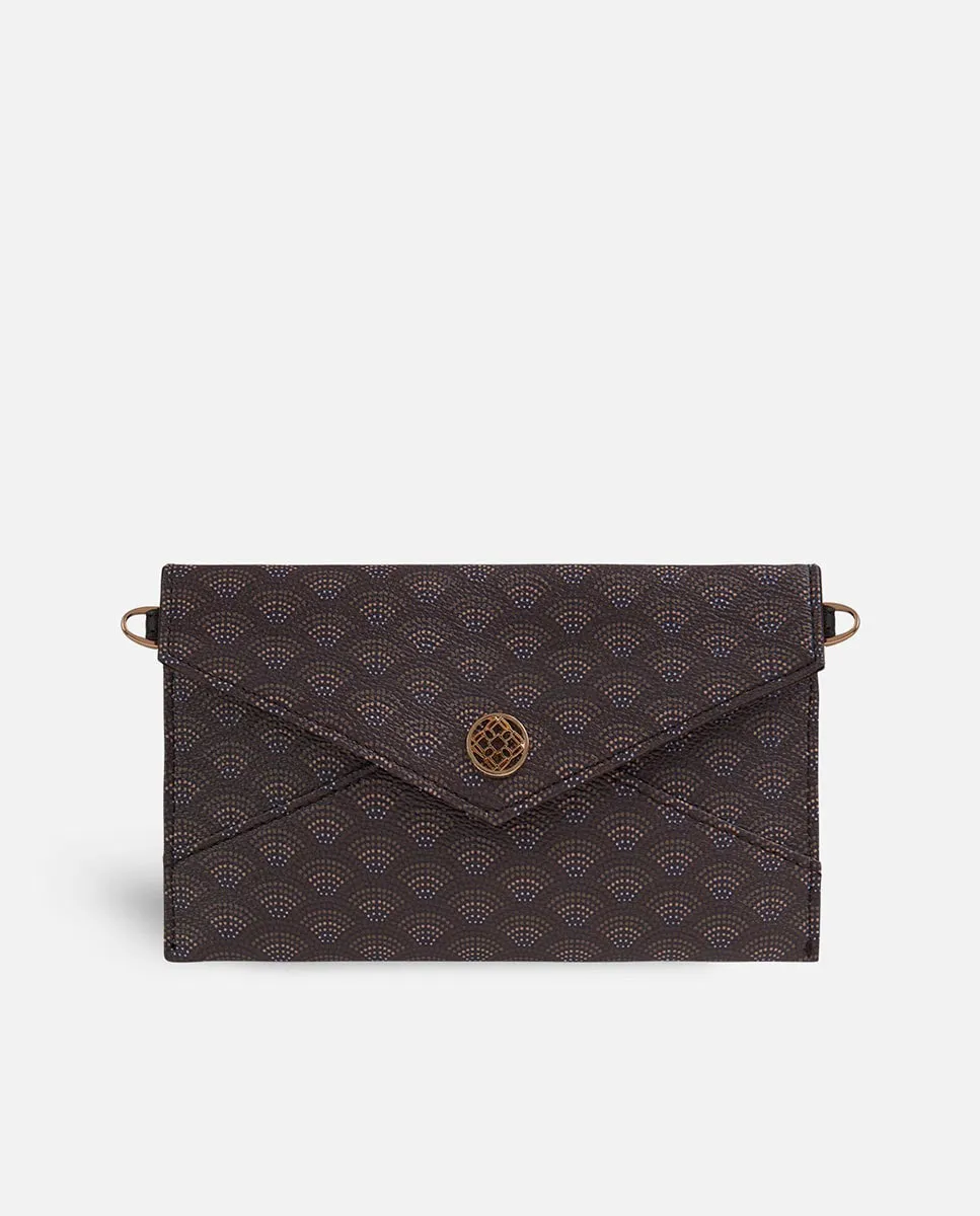 

Большой кошелек Kubu шоколадно-коричневого цвета с застежкой-кнопкой и длинным ремешком Lonbali, коричневый