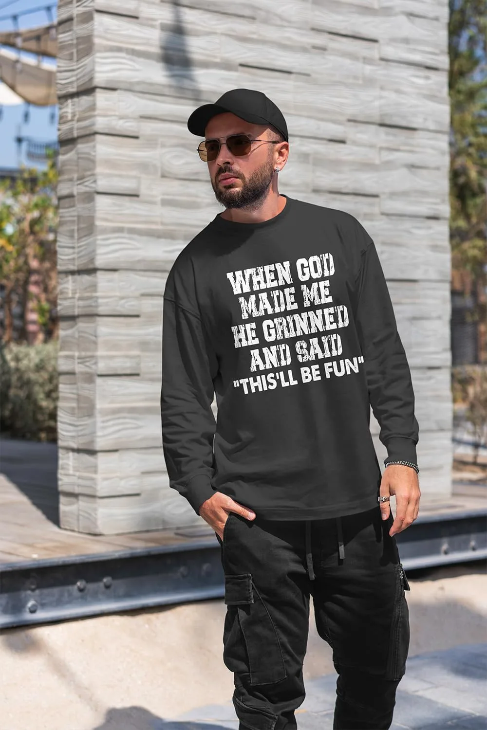 Толстовка When God Made Me с надписью "Когда Бог создал меня, он улыбнулся и сказал: 'Это будет весело'" — фото 2