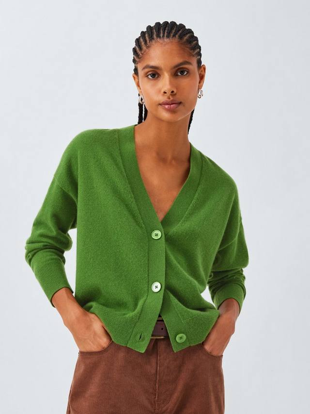 

Кашемировый кардиган с V-образным вырезом John Lewis, Green