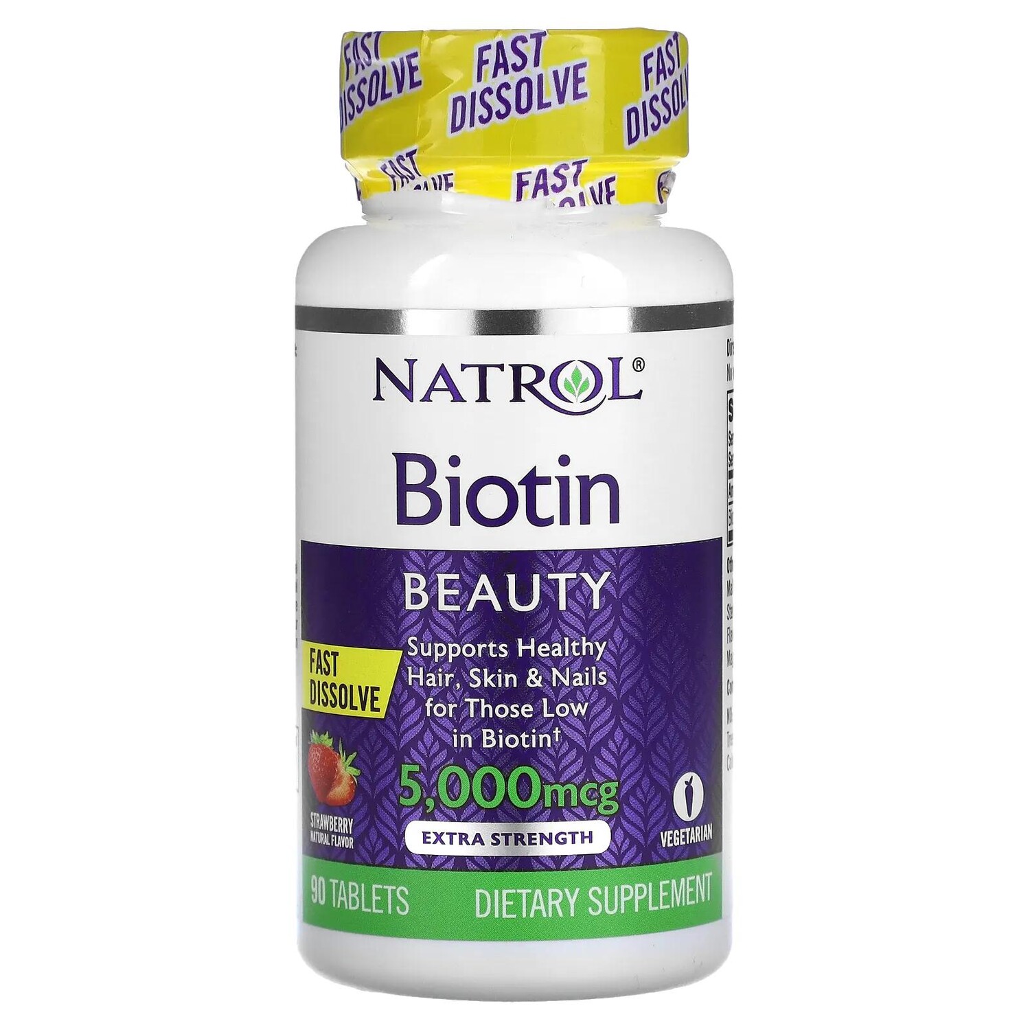 

Natrol Биотин клубника 5000 мкг 90 таблеток