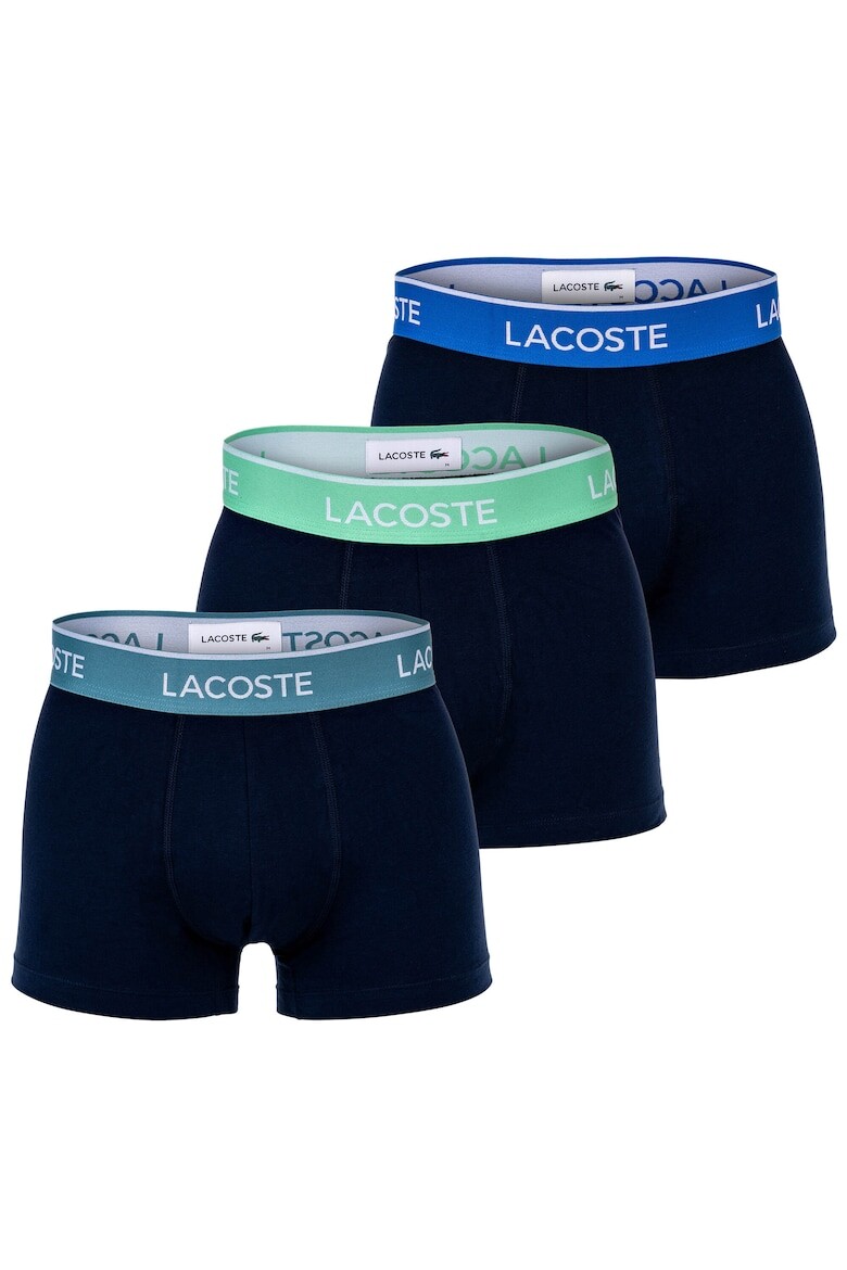 

Боксеры с логотипом на поясе - 3 пары Lacoste, синий