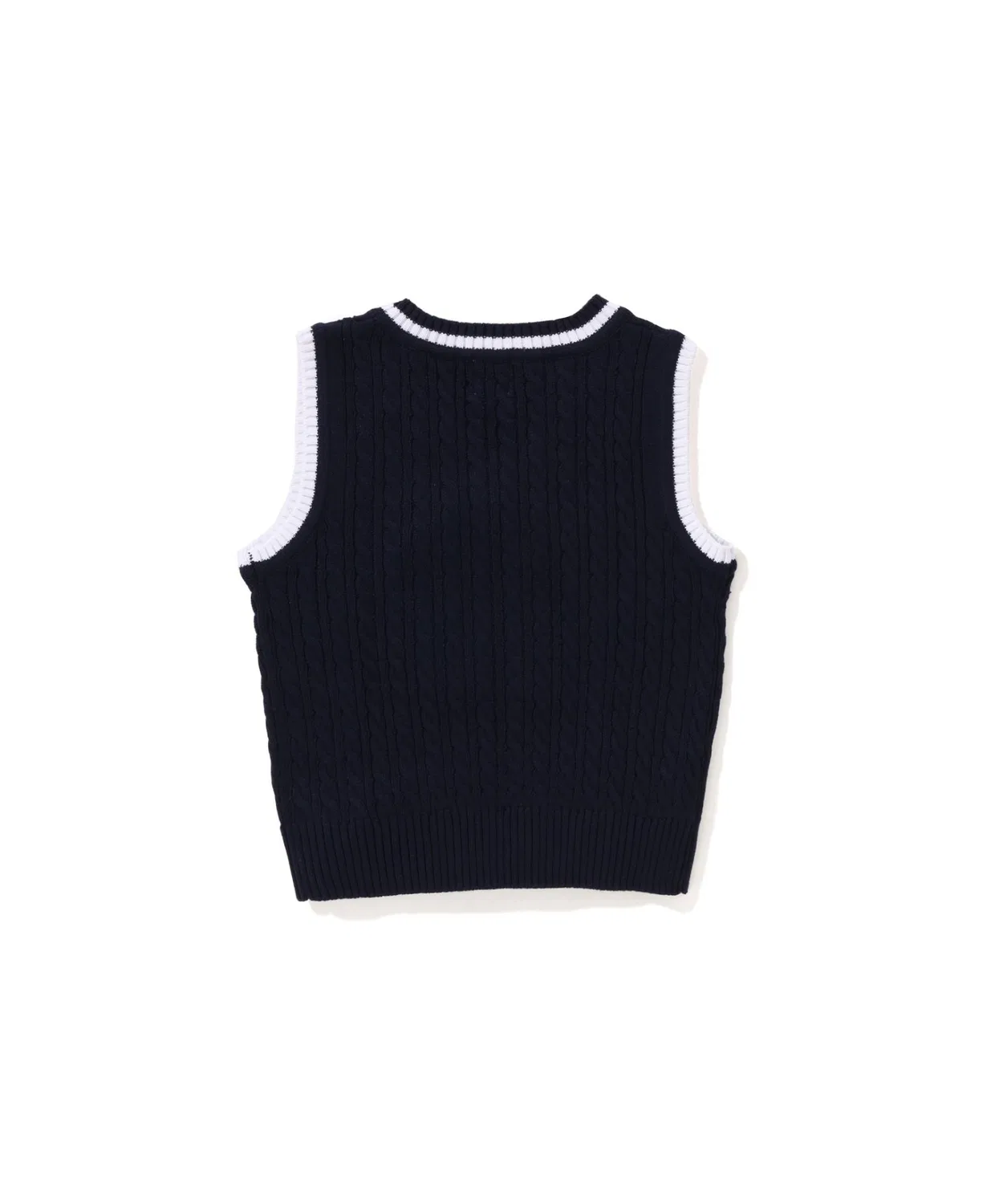 Жилет вязаный cable knit A Bathing Ape с патчем, белый — фото 3