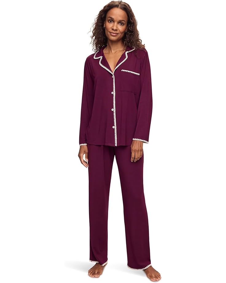 

Пижама Eberjey Frida Long Pj Set, цвет Plum/Ivory