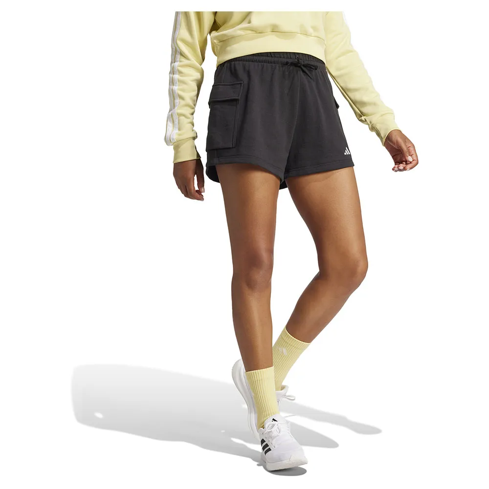 Шорты adidas Essentials Small Logo French Terry cargo, черный — фото 4