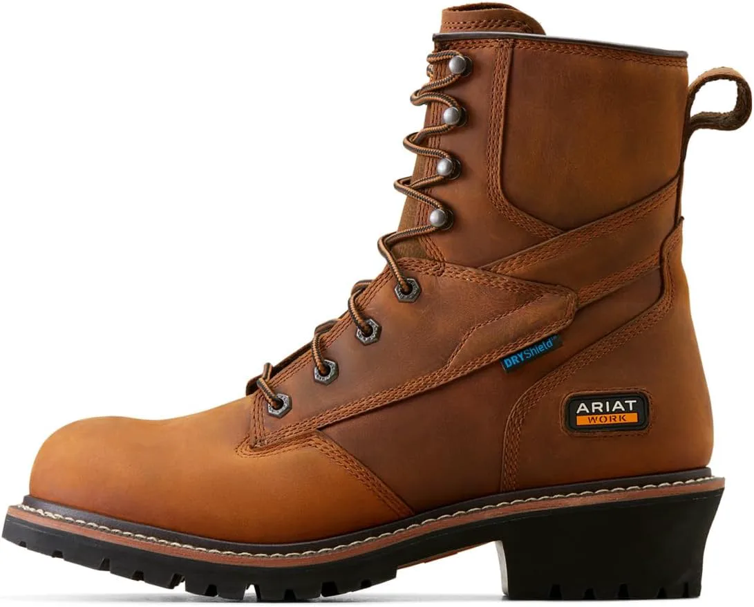 Мужские рабочие ботинки ARIAT Logger Shock Shield водонепроницаемые, коричневый — фото 4