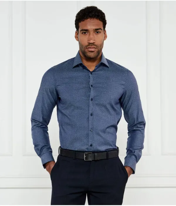 Рубашка с цветочным принтом regular fit Calvin Klein, темно-синий