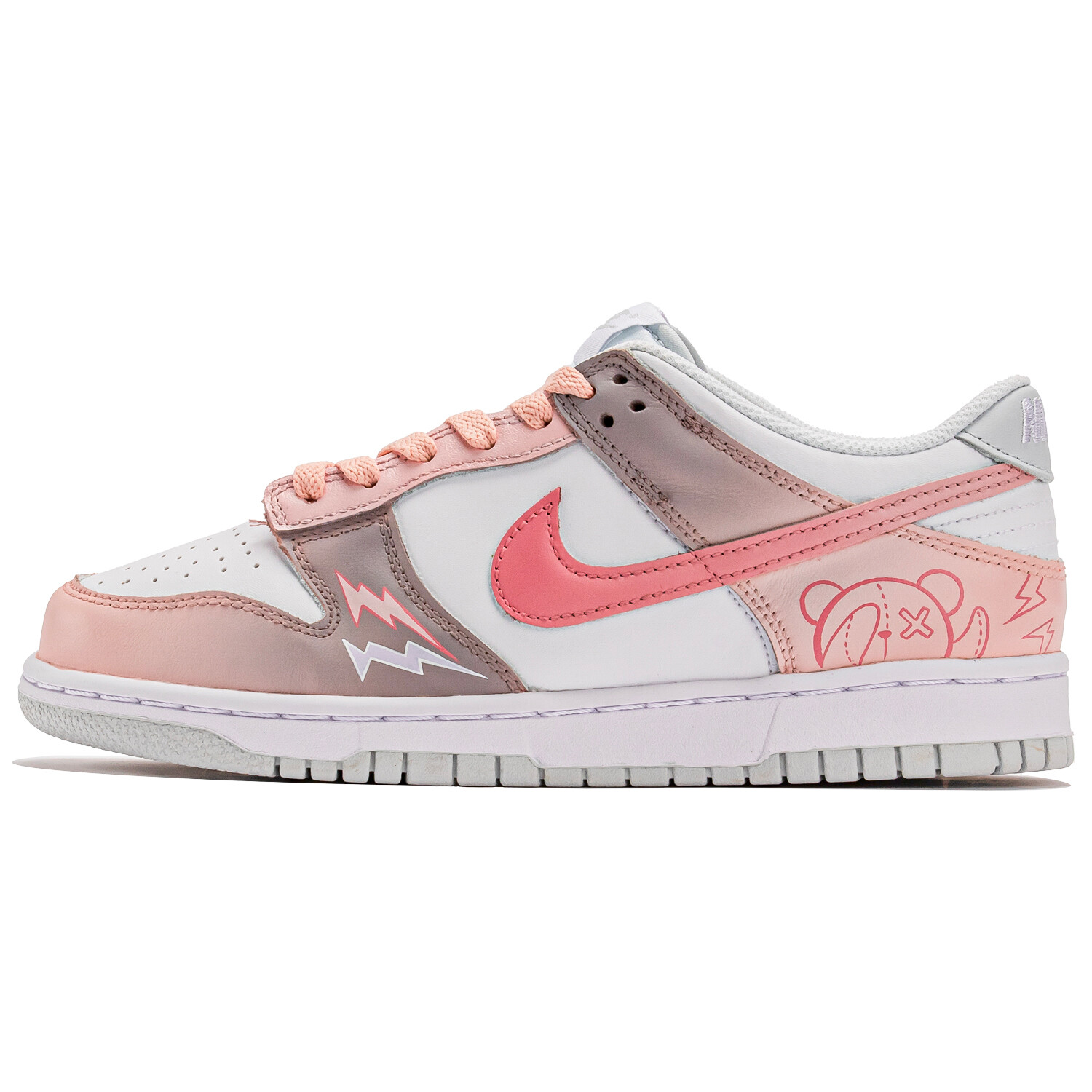 

Кроссовки Nike Dunk Skateboarding Shoes Women's Low-top Pink/white/black, белый