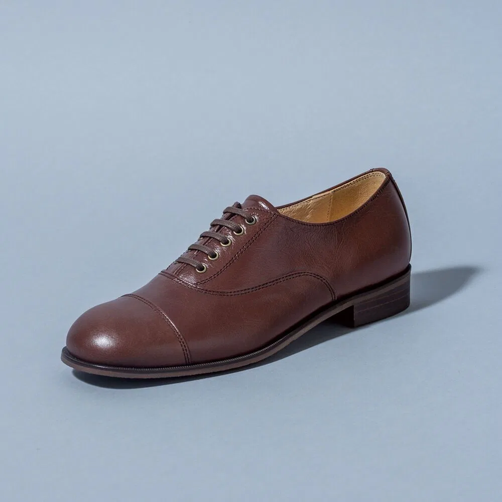 Мужские оксфорды Cap Toe, коричневые, от Heenn