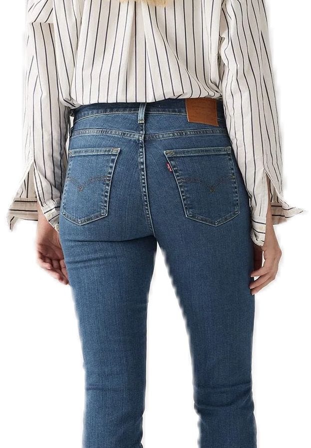 Прямые джинсы 724 с высокой посадкой Levi's, цвет 0 07 Blue Wave Dark Denim — фото 3