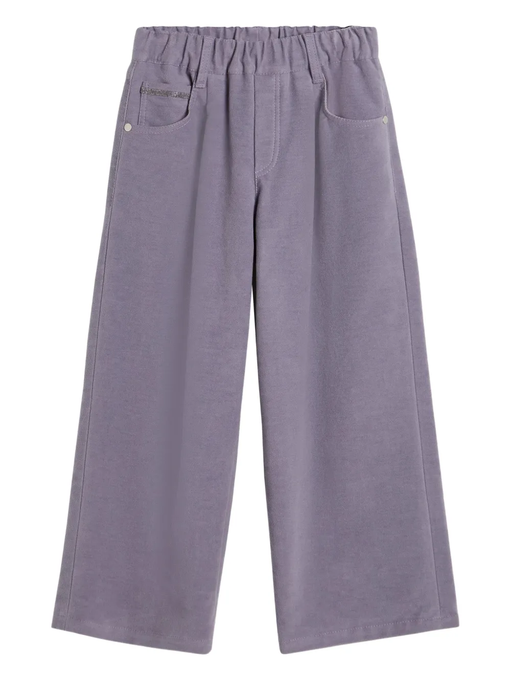 

Повседневные брюки с эластичной талией Brunello Cucinelli Kids, фиолетовый