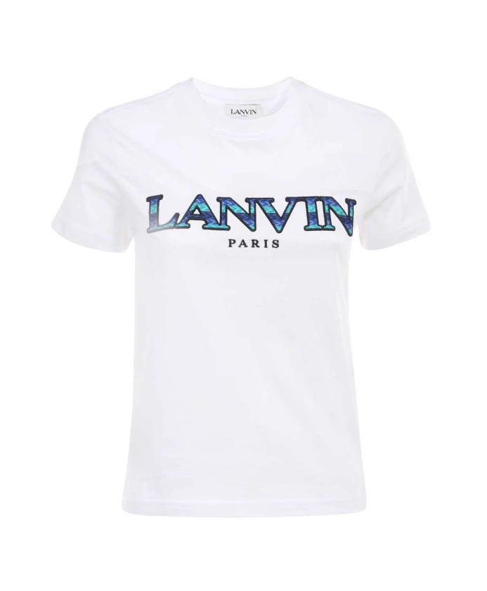 

Хлопковая футболка с нашивкой Lanvin, белый
