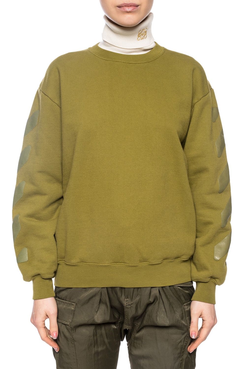 

Зеленый хлопковый женский свитер Off-White
