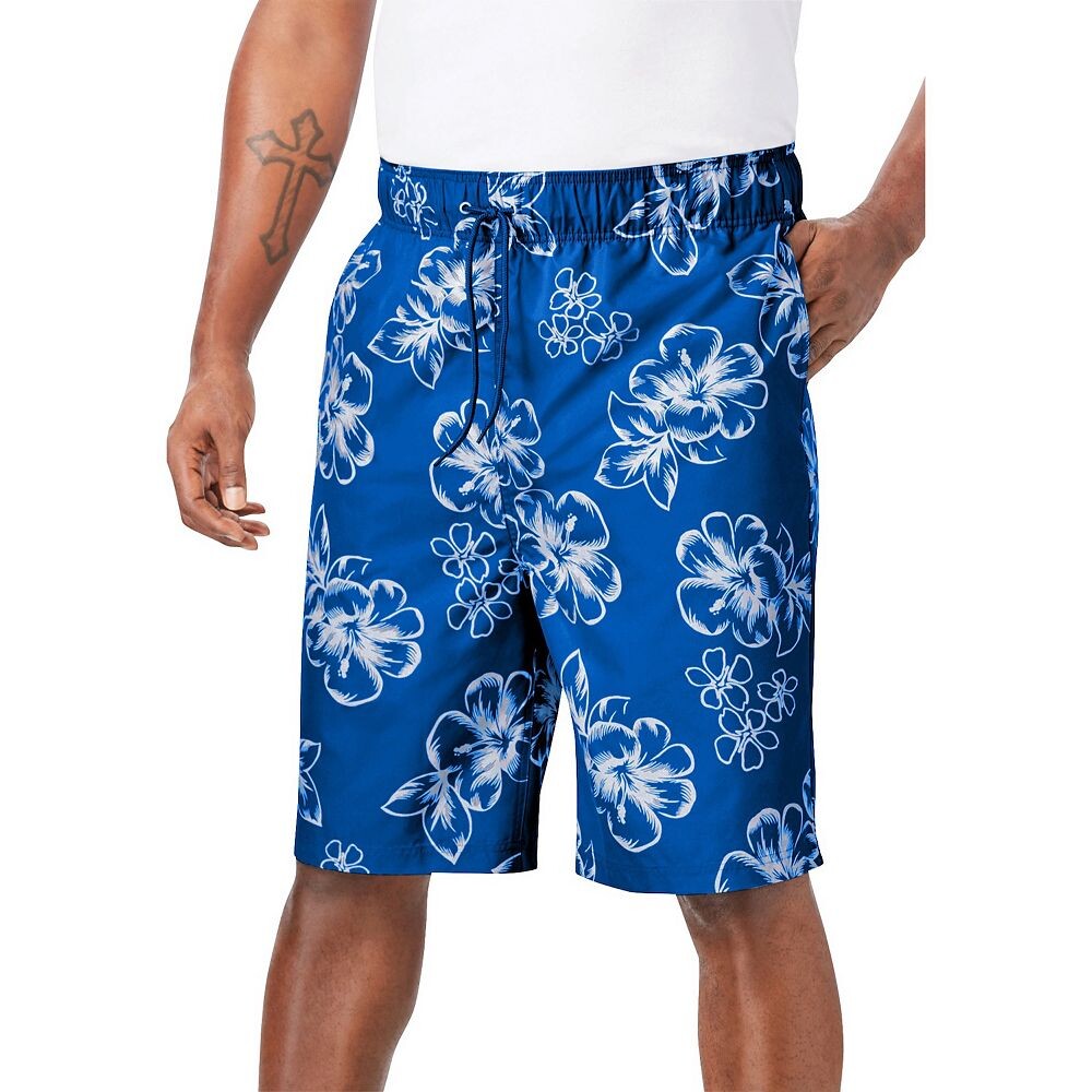 

Мужские плавки Kingsize, большие и высокие с принтом гибискуса, 8 шт. KingSize, цвет Royal Blue Hibiscus