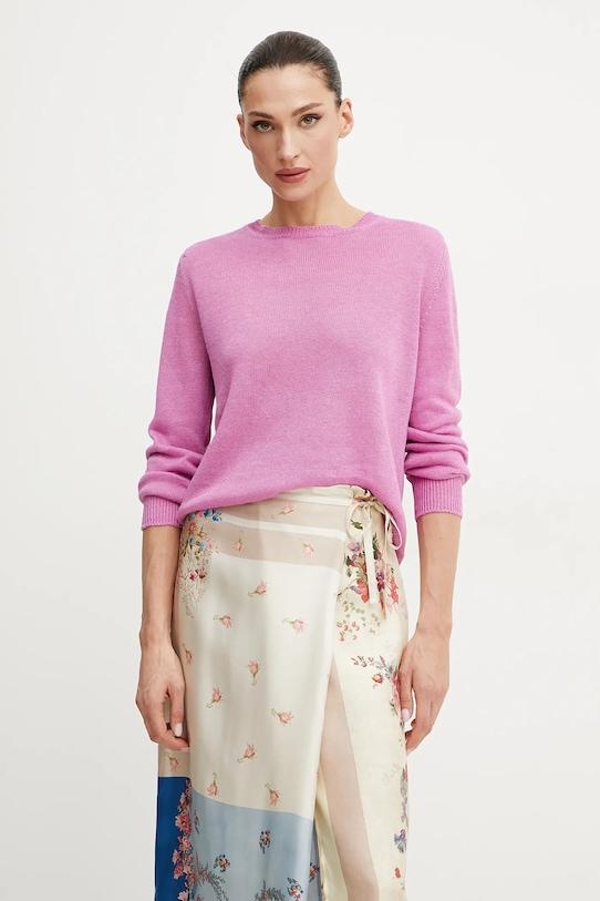 

Льняной свитер Weekend Max Mara, розовый