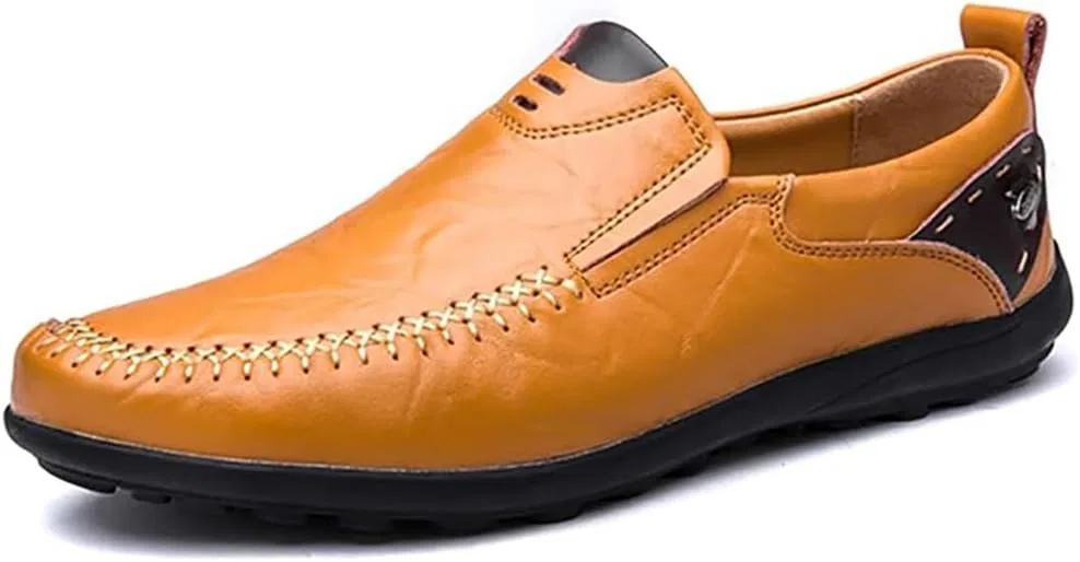 Мокасины мужские Leather Slip-On Loafers, желтый DAO-UPPSE