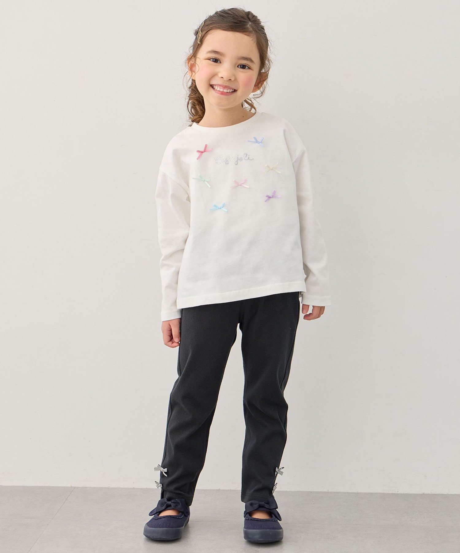 Футболка с длинным рукавом "100% хлопок" с ленточками ANY KIDS, Off-white [001]