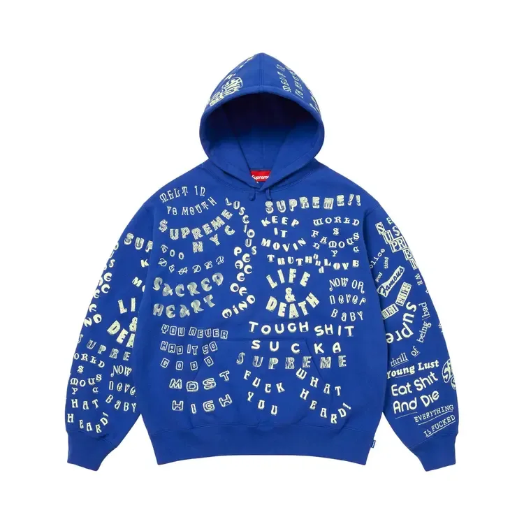 Толстовка Supreme Too Deadly с капюшоном 'Royal', синий