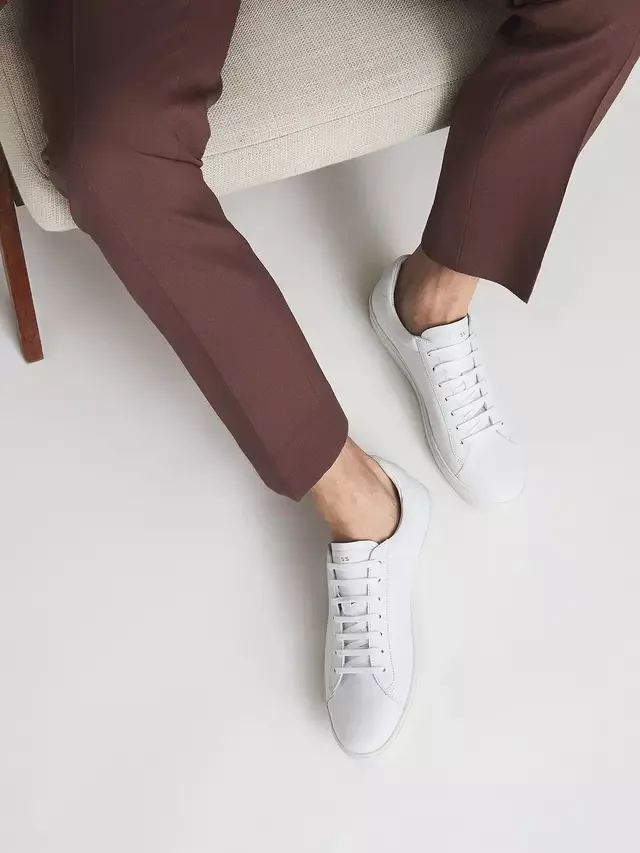 Кожаные кроссовки Финли Reiss, White — фото 3