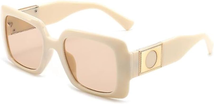 

Женские солнцезащитные очки с защитой от УФ-излучения, квадратной оправой с металлическими шарнирами (оправа цвета рисовой шелухи, прозрачные, как чайные хлопья) Angelastore, Black Frame Black Gray Flakes