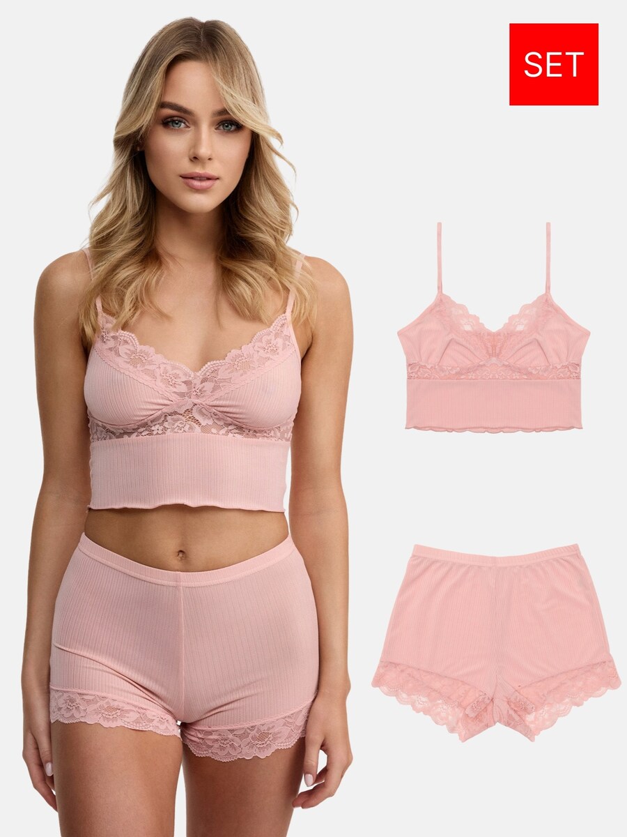 

Короткий пижамный комплект Tazzio F921, розовый