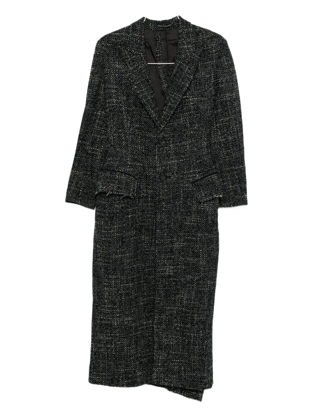 

Твидовое пальто Yohji Yamamoto, черный