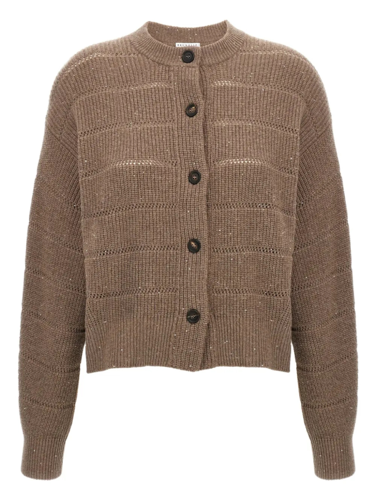 

Кардиган в рубчик Brunello Cucinelli, коричневый