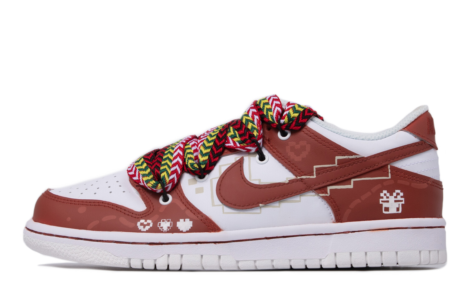 

Кроссовки Nike Dunk Skateboarding Shoes Women's Low-top White/red/brown, черный