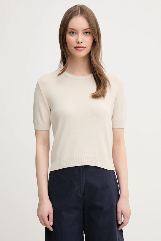 

Хлопковый свитер United Colors of Benetton, бежевый