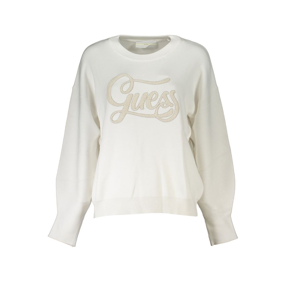 

Элегантный вышитый свитер с круглым вырезом Guess Shoes, белый