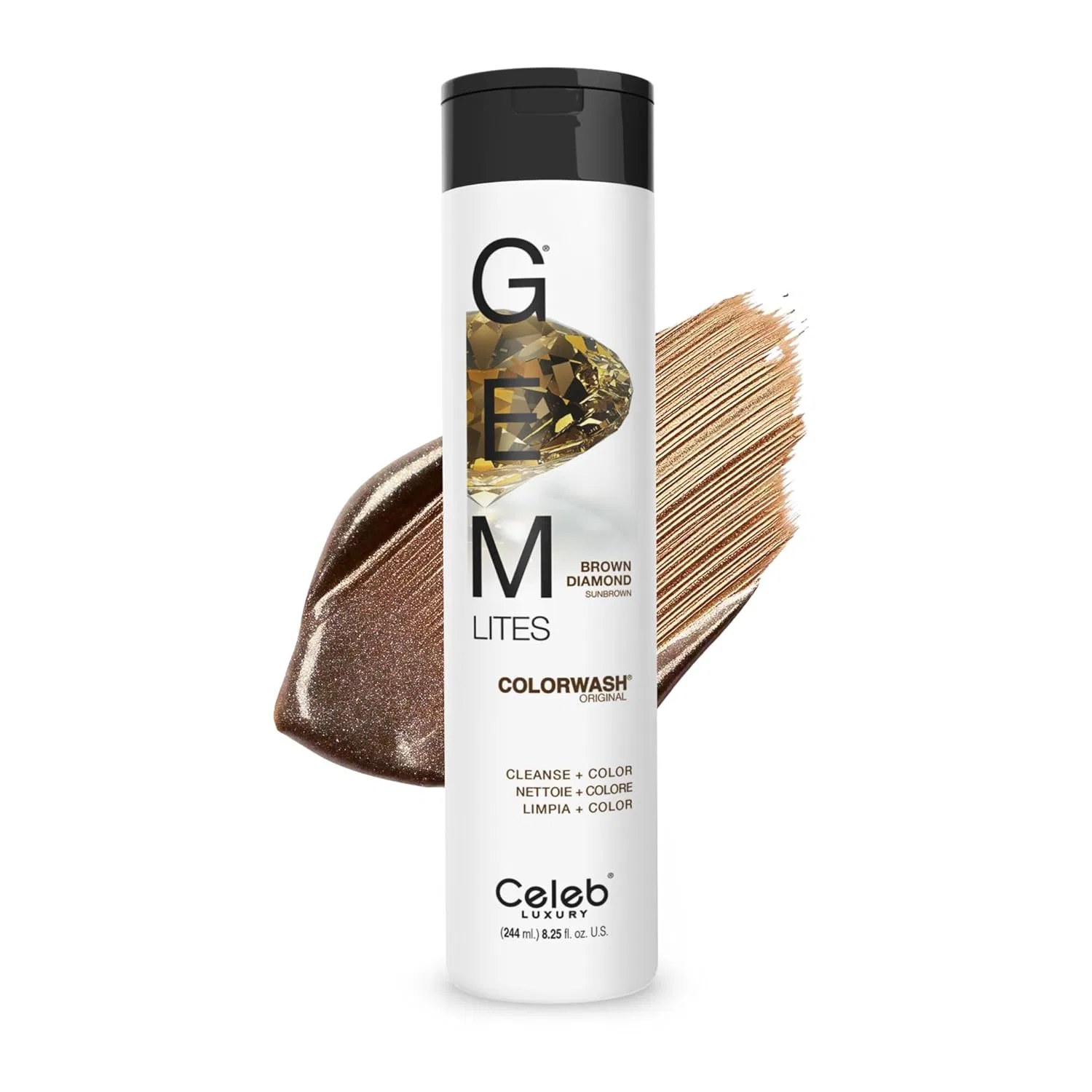 Полуперманентный шампунь-краска Gem Lites Colourwash Brown от Celeb Luxury Celeb Luxury, Brown