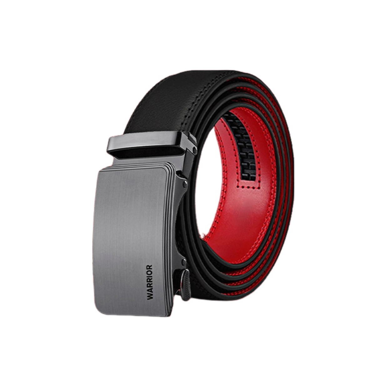 

Ремень из спилка кожи Unisex WARRIOR, horse year new arrival[черный outer красный inner strap]