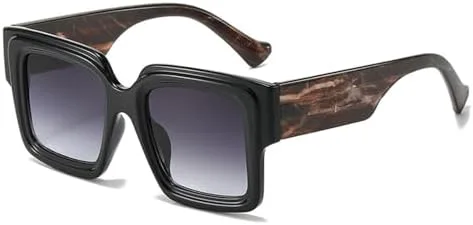 

Солнцезащитные очки большого размера 2027 года, двухцветные, для женщин, ретро-градиентные, с защитой от УФ-излучения UV400, для мужчин MTZJH, Black Gray Gradient