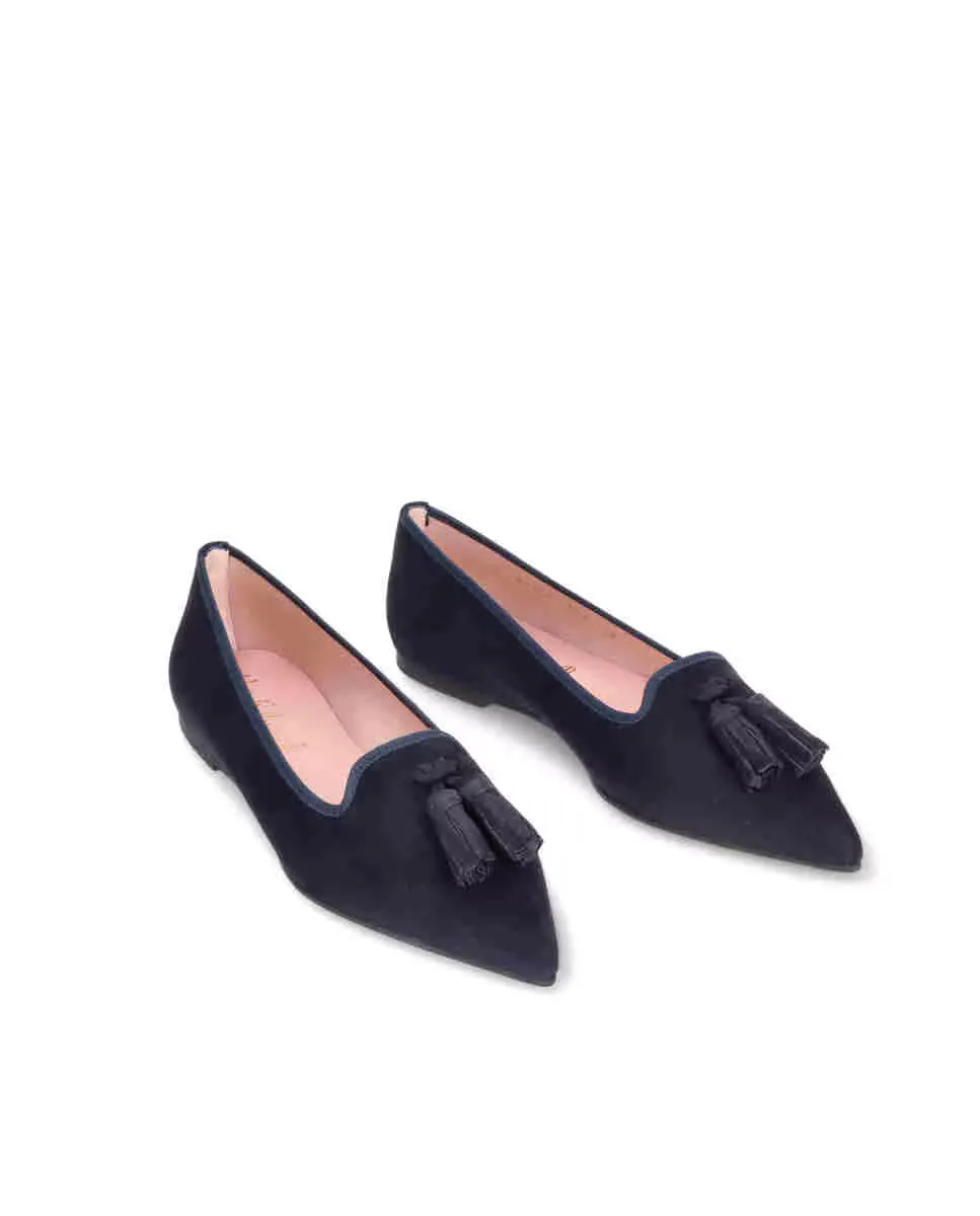 Женские тапочки из замши темно-синего цвета Pretty Ballerinas — фото 2