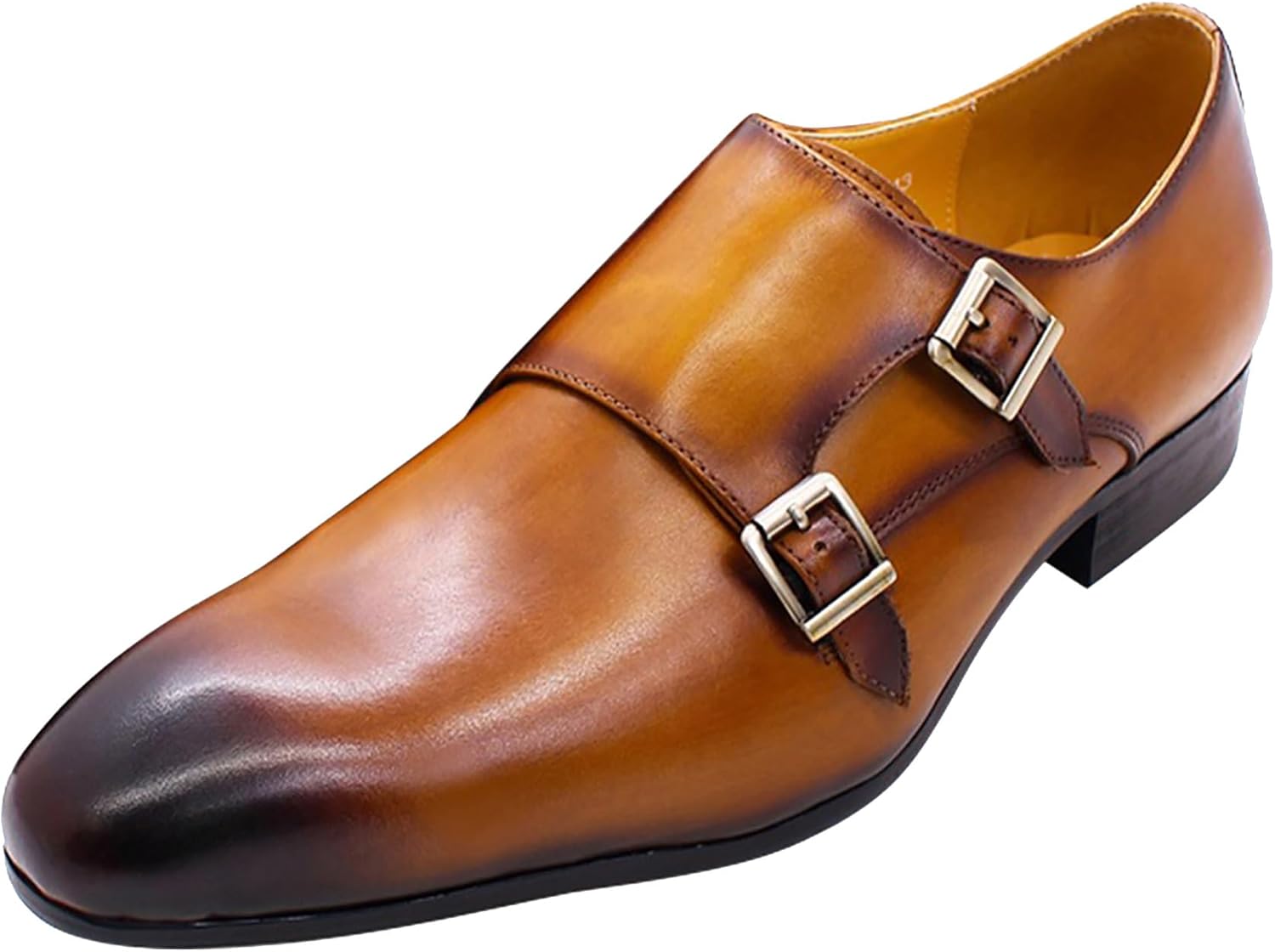 

Мужские слипоны Santimon, повседневные и деловые туфли из натуральной кожи, удобные, с пряжкой, модные лоферы для выпускного, свадьбы, официального выхода, мокасины, мужская обувь, коричневый