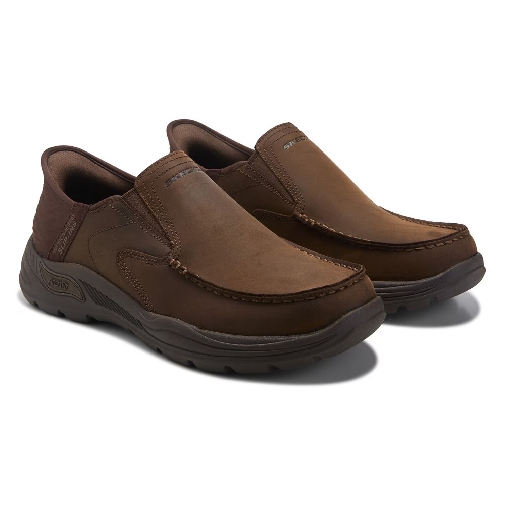 

Туфли без шнурков с арочной поддержкой Skechers Slip-Ins Arch Fit Motley Leather, cocoa brown