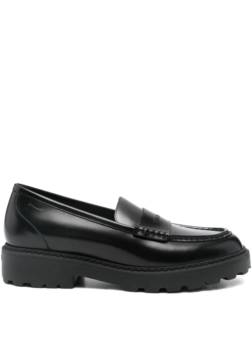 Кожаные лоферы на платформе Bally, черный