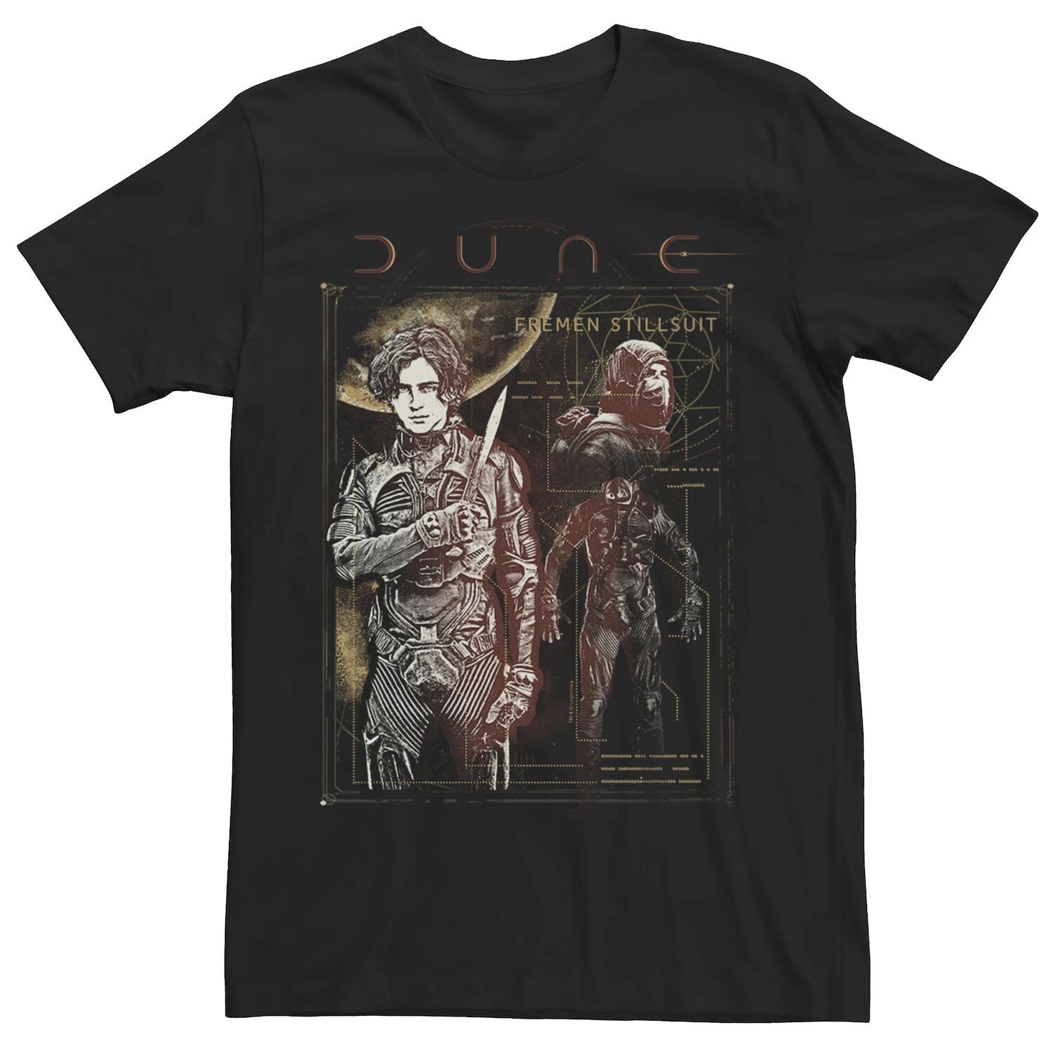 

Мужская футболка с экзоскелетом и портретом Dune Fremen Stillsuit Licensed Character