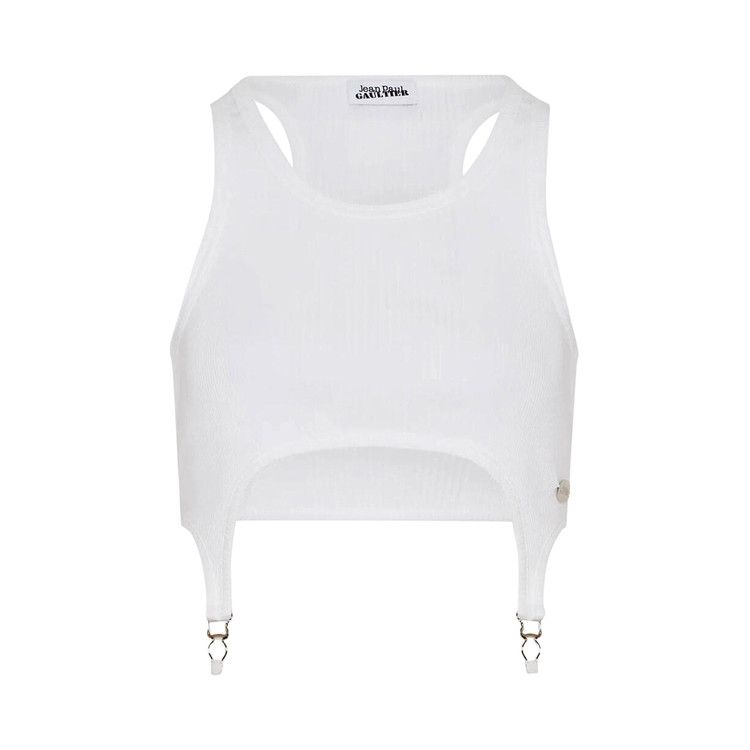 

Топ Jean Paul Gaultier Cotton Ribbed Bra With Lingerie Garter, White
