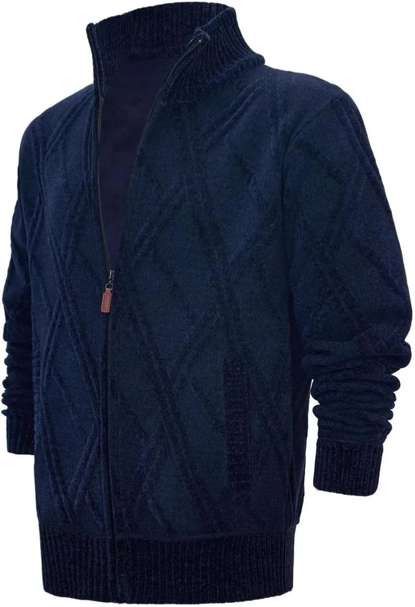 

Мужской утолщенный фланелевый кардиган с геометрическим принтом на молнии для осени/зимы ZGHQHCDRH