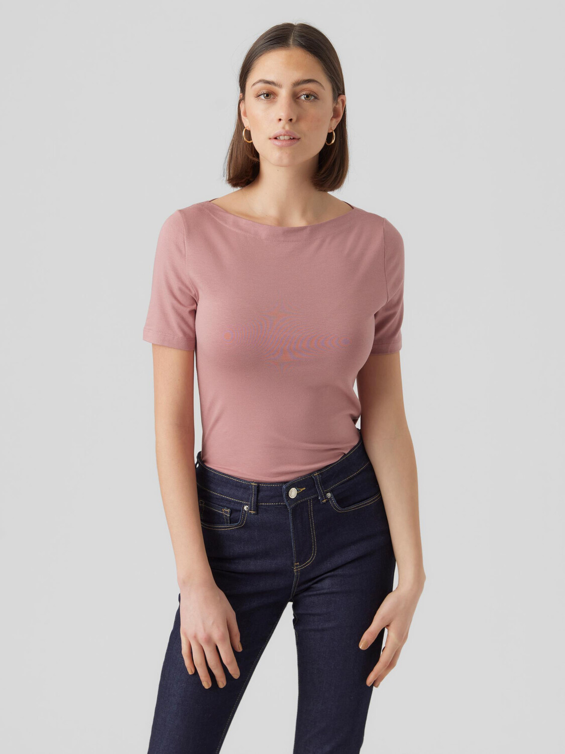 

Футболка Vero Moda mit U Boot Ausschnitt VMPANDA, цвет Altrosa
