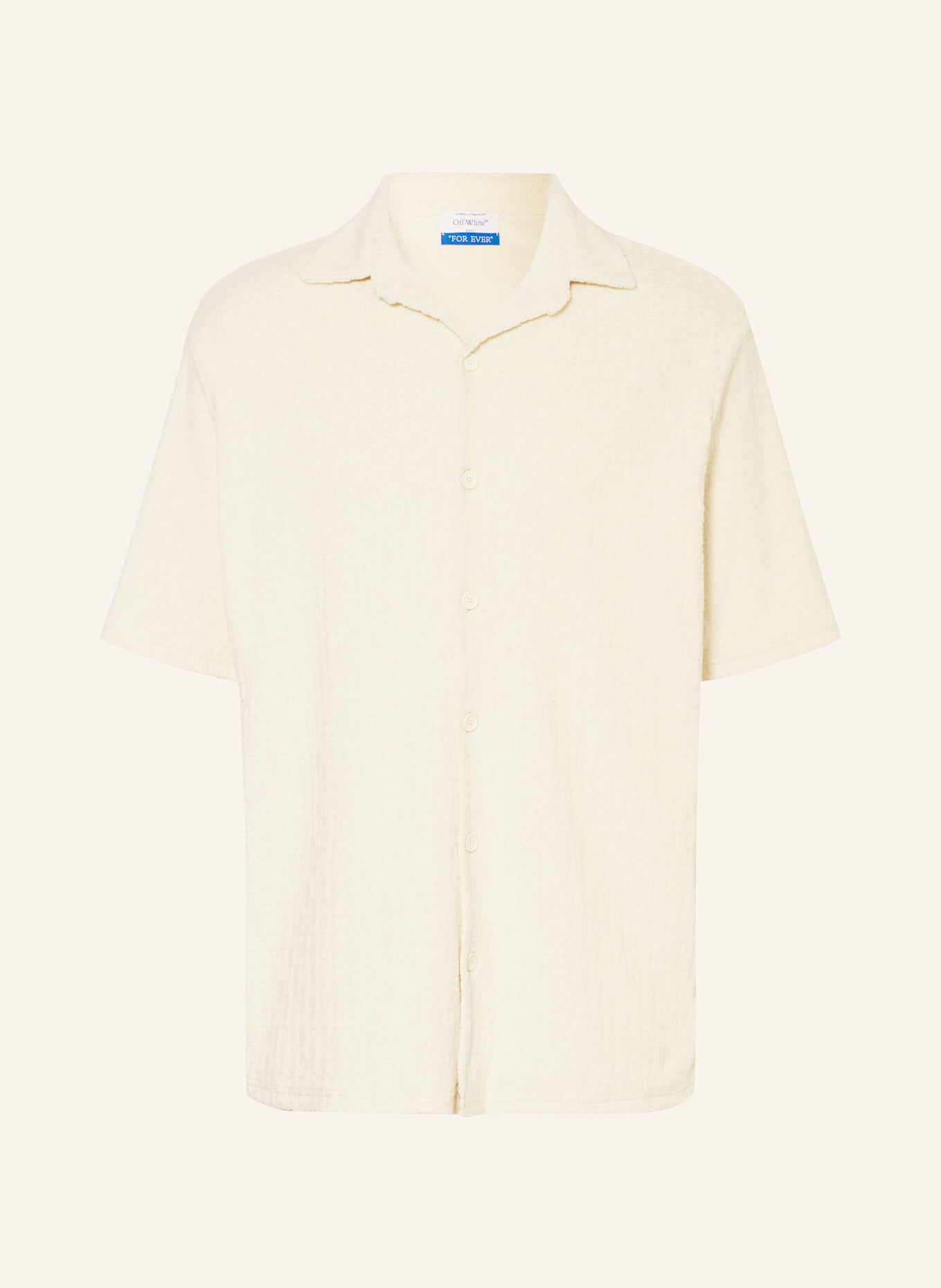 

Рубашка для отдыха, удобная посадка, из махровой ткани Off-White, бежевый