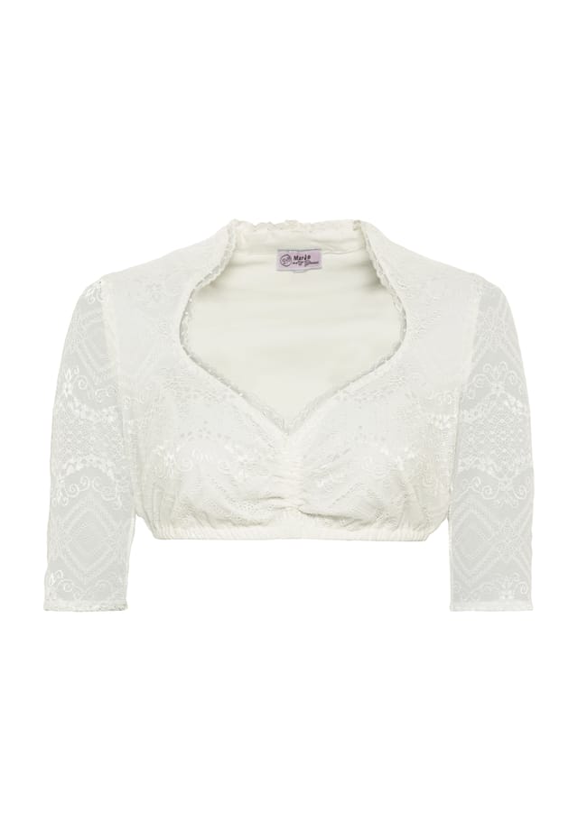 

Блузка дирндль с оборками и кружевом Marjo, белый