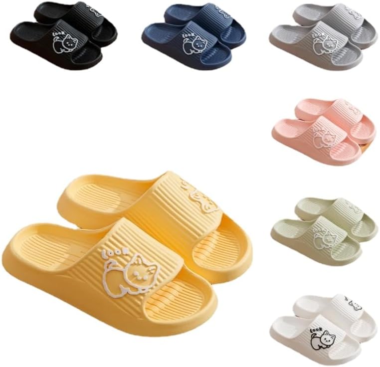 

Милые тапочки ALBIVA в виде зайчиков для женщин, летние, мягкая платформа, нескользящие сандалии для дома и улицы, кавайные подарки для женщин и мужчин, желтый