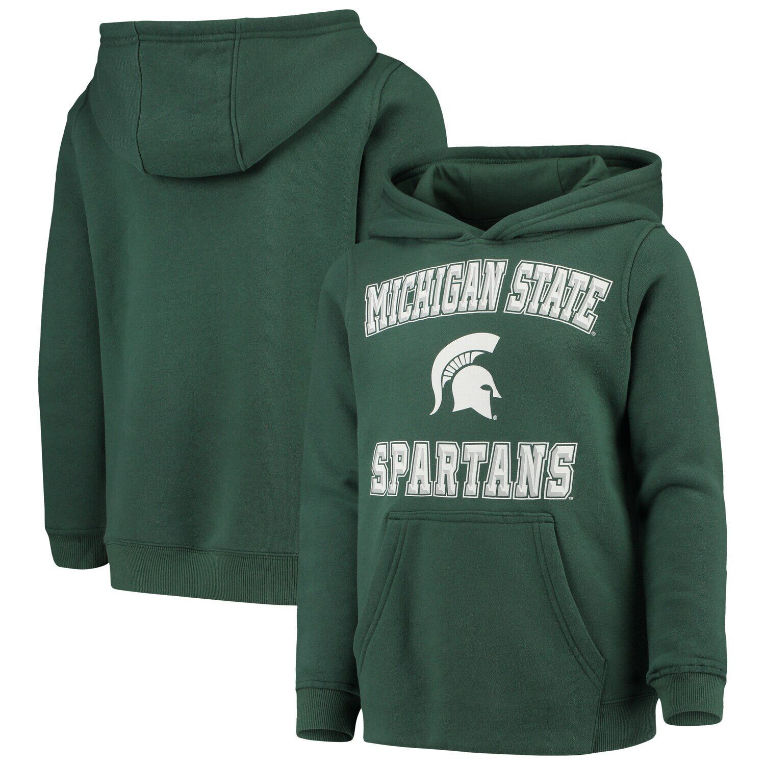 

Зеленый пуловер с капюшоном Michigan State Spartans с большими скосами и капюшоном Outerstuff