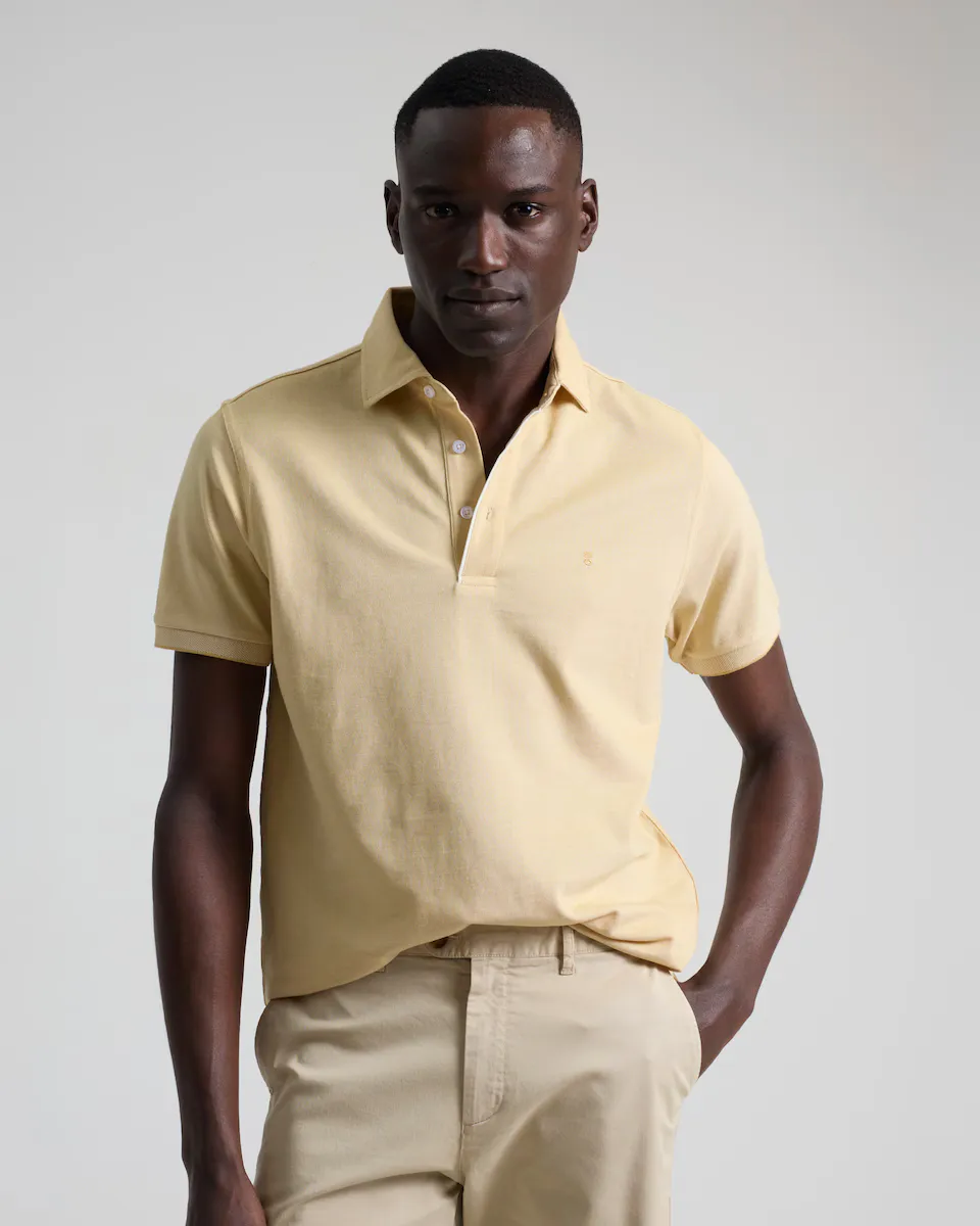 

Мужская поло из пике с итальянским воротником, slim fit PuroEgo, коричневый