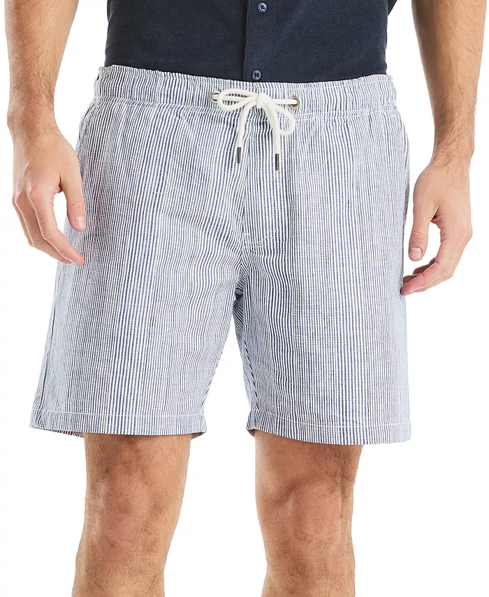 

Шорты полосатые текстурированные на резинке 7" Nautica, синий
