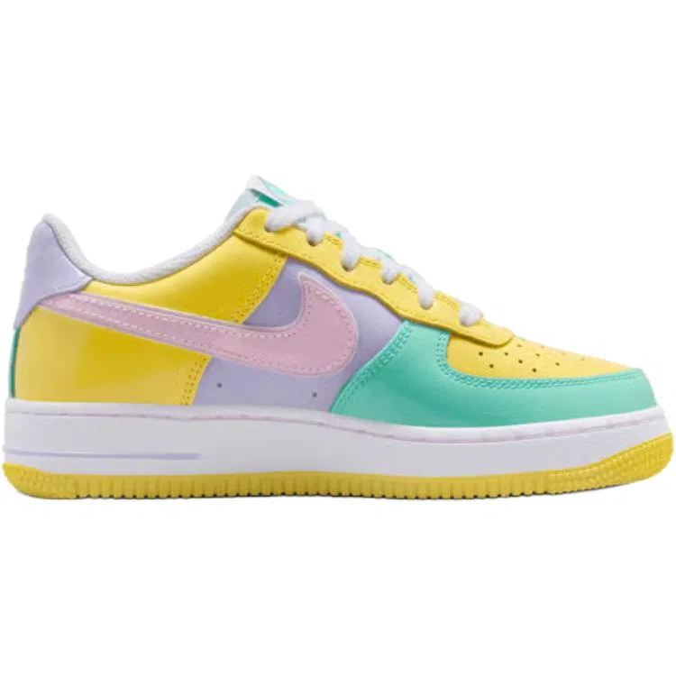 Кроссовки Air Force 1 Low top Kids' Skateboarding Shoes purple yellow unisex Nike, Yellow/Purple/Pink/Green — фото 3
