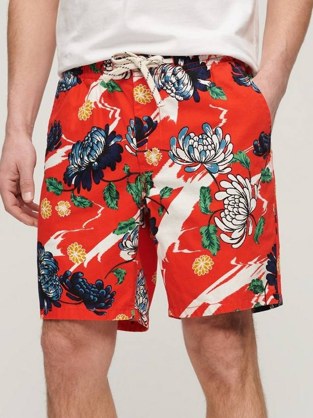 

Шорты-бермуды с цветочным принтом Superdry, цвет Burnt Orange Floral
