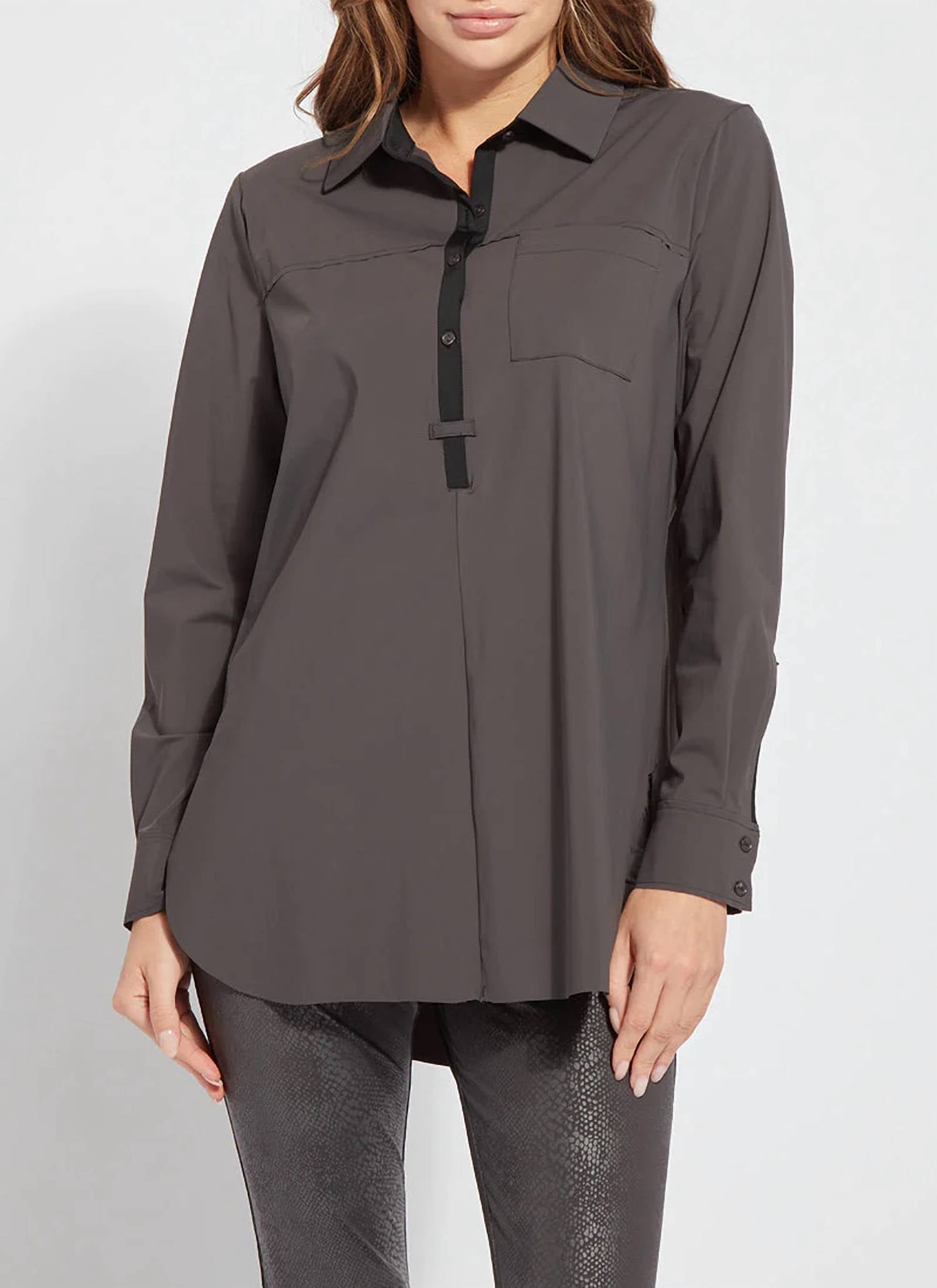 

Толстовка Lydia Pull Over Топ в цвете Solid Charcoal Lysse